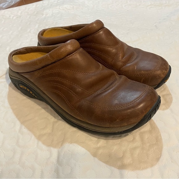 Merrell Tan Jungle Quilted Slide Mocha Air Cushion Performance Women’s 9.5 Shoes - Picture 1 of 9